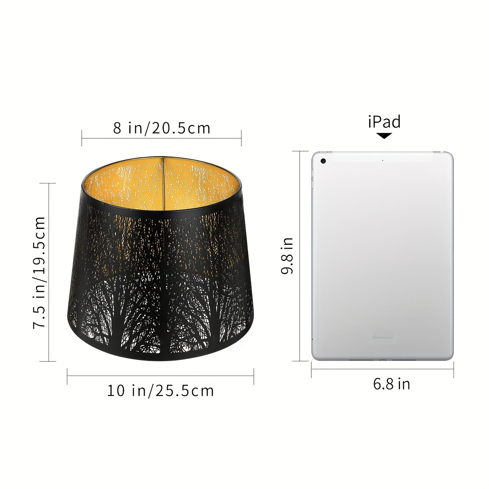 Antique Bronze Metal Floor Lampshade, 8-Petal Lotus Cylinder Shade 8"×10"×7.5", Spider Fitter for Bedroom Living Room