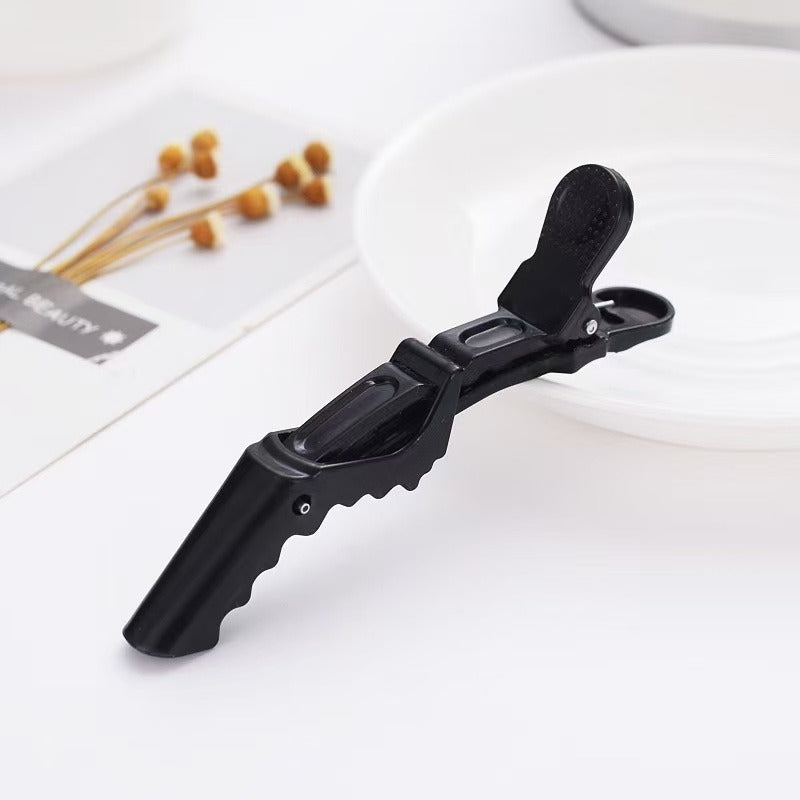 Hair Crocodile Clips, Non-Slip Sectioning Alligator Hair Clips for Salon Styling, Cutting and Coloring, Black 6 Pack