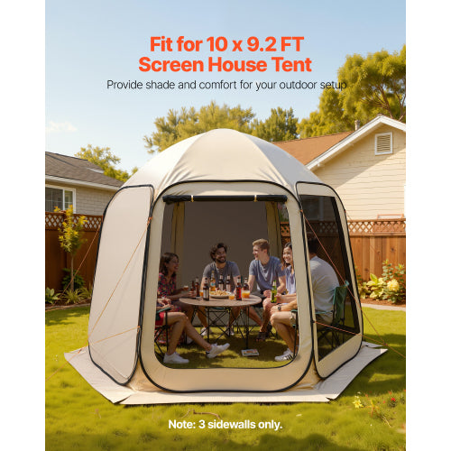 Pop Up Tent Sidewalls 3 Pack, Screen House Side Wall Panels 5.51 x 4.59 ft for 10 x 9.2 ft Canopy, Outdoor Shade Privacy Wind