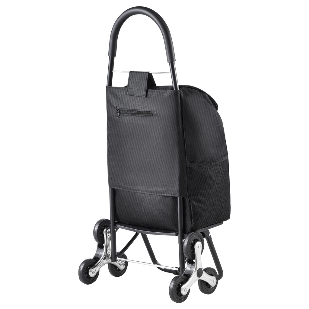 Foldable Stair Climbing Shopping Cart, 36L Utility Cart with 6 Wheels & Storage Bag, Heavy Duty Grocery Cart