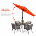 Outdoor Patio Umbrella Orange, Hexagon Top Beach Garden Umbrella with Pole and Base, UV Sun Shade for Patio Deck Backyard
