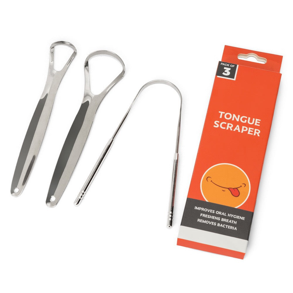Tongue Scraper for Adults and Kids with Stainless Steel, Metal Tongue Dcraper Brush for Oral Hygiene, Tounge Scrapper Cleaner Reduce Bad Breath(3Pcs)