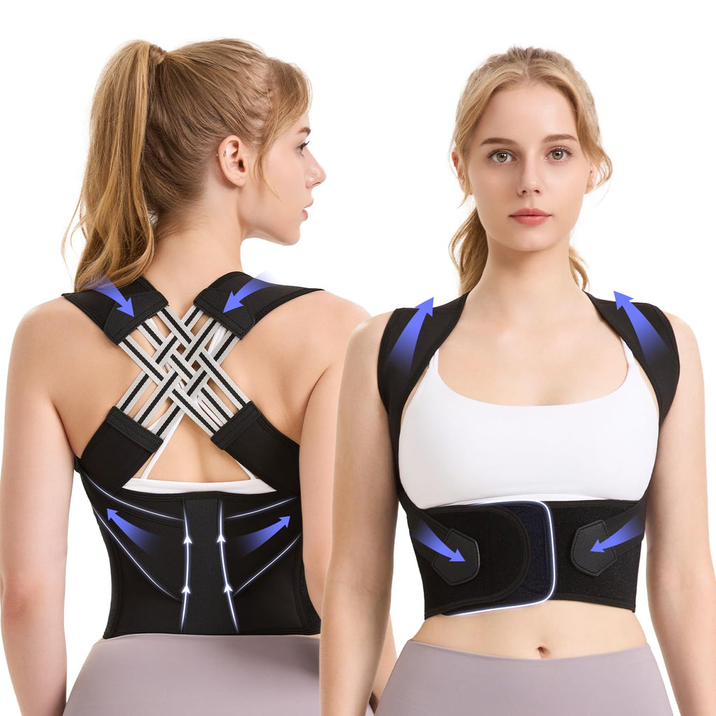 （M）Adjustable Posture Corrector for Men Women, Back Support Brace for Upper Lower Back, Shoulder Straightener for Slouching Relief