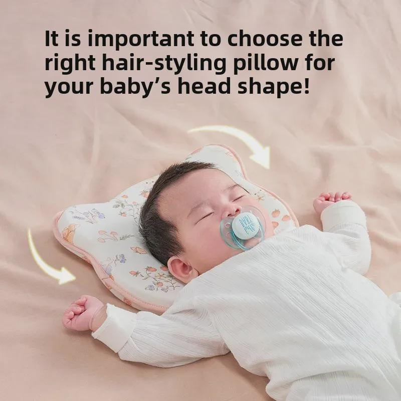 Baby Pillow for Newborn 0-6 Months & Toddler 1-3 Years, Memory Foam Infant Support Pillow, Anti-Flat Head Silicone Washable Cover