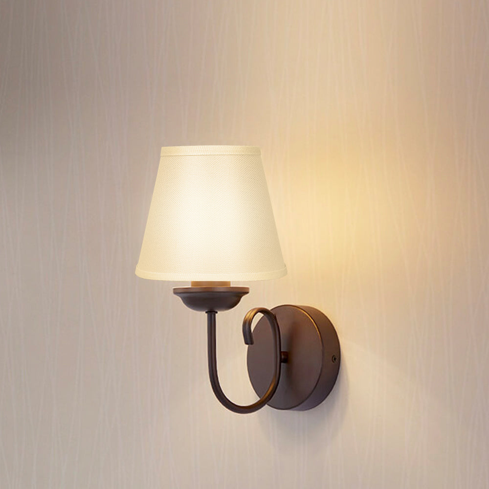 White Clip-On Linen Lamp Shades 5"×8"×7", Fabric Replacement Shades for Wall Sconces & Chandeliers
