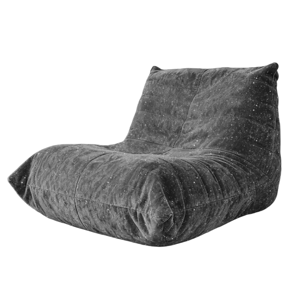 AEELLEEA Sparkling Chenille Bean Bag Chair, Ergonomic Lazy Sofa with Removable Cover & Anti-Slip Base
