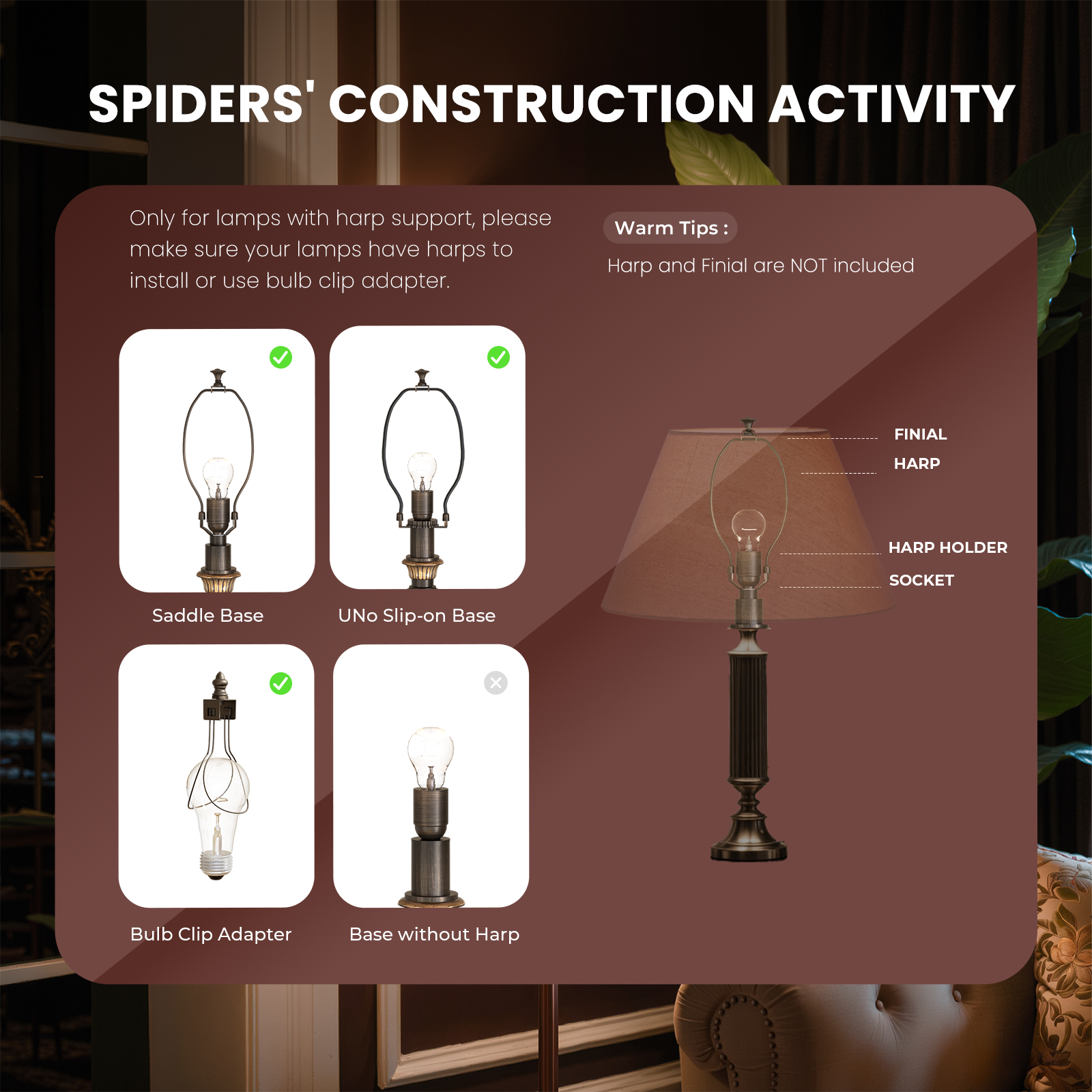 ALUCSET Natural Linen Barrel 7x13x7.8 inch Lamp Shade Spider Fitter for Table Lamp Floor Lamp