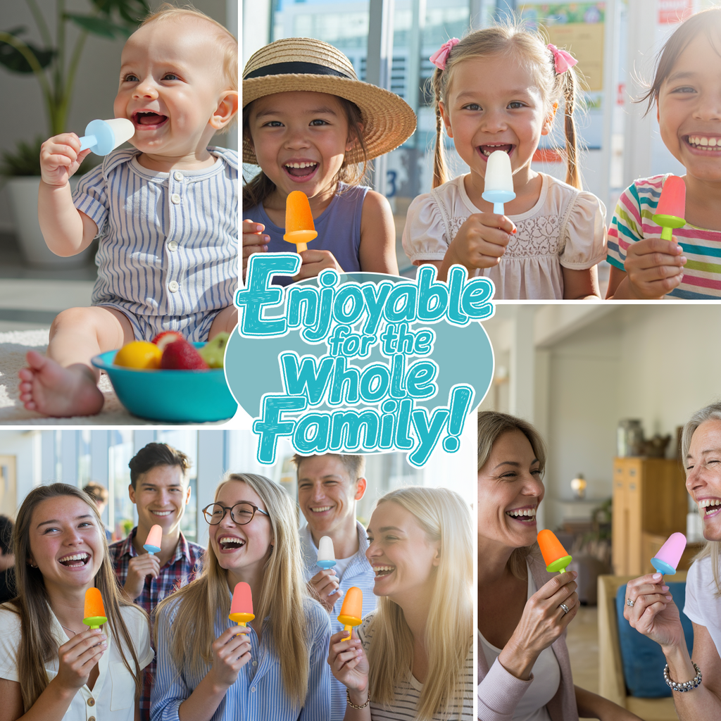 6 Cavity Silicone Popsicle Molds for Toddlers, BPA-Free Reusable Ice Pop Molds with Colorful Sticks, Easy Demold DIY Frozen Treat Molds for Juice, Yogurt and Fruit Puree