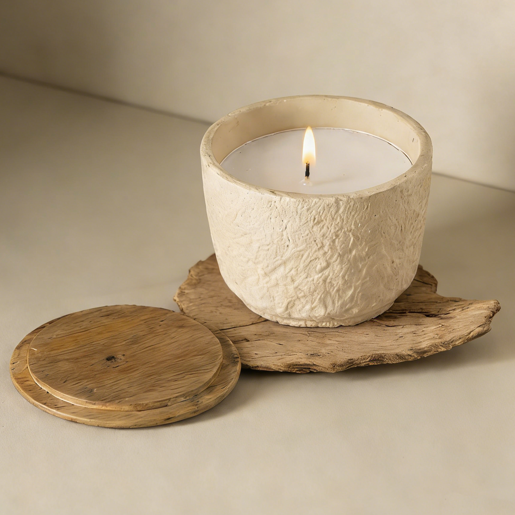 Jar Candle Ecomix Wax Fill With Wooden Lid Mimosa, 7oz
