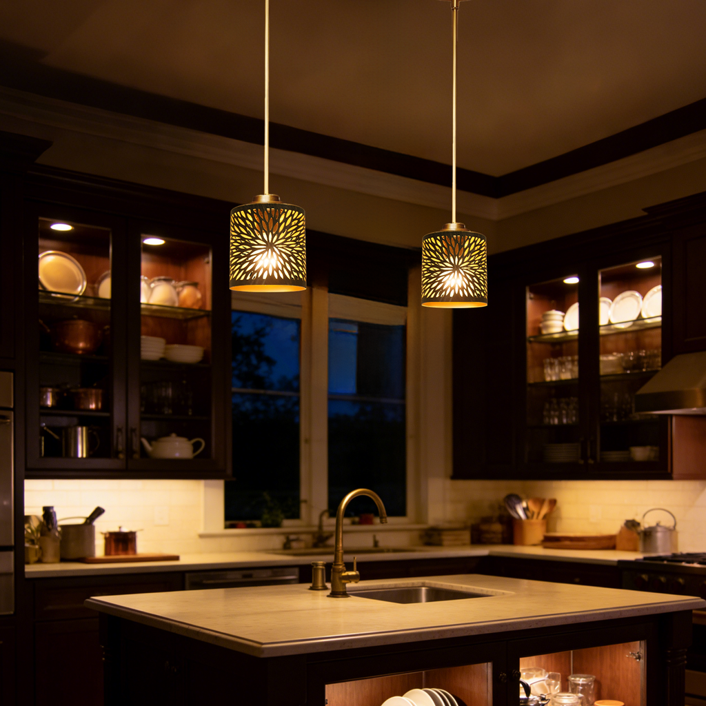 ALUCSET 2 Pack Plug-in Pendant Lights, Adjustable Hanging Lamp for Kitchen Island, Dining Room, Living Room