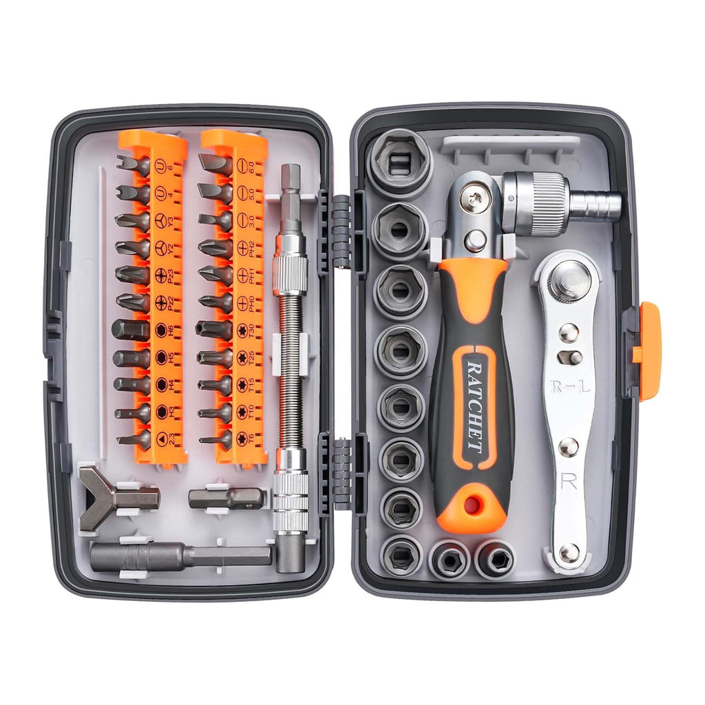 KeenWise 38-in-1 Pink Tool Set Ratcheting Screwdriver Kit, Magnetic Precision Mechanic Tools for DIY Home Repair, Multi-Bit Screwdriver Set (2880B)