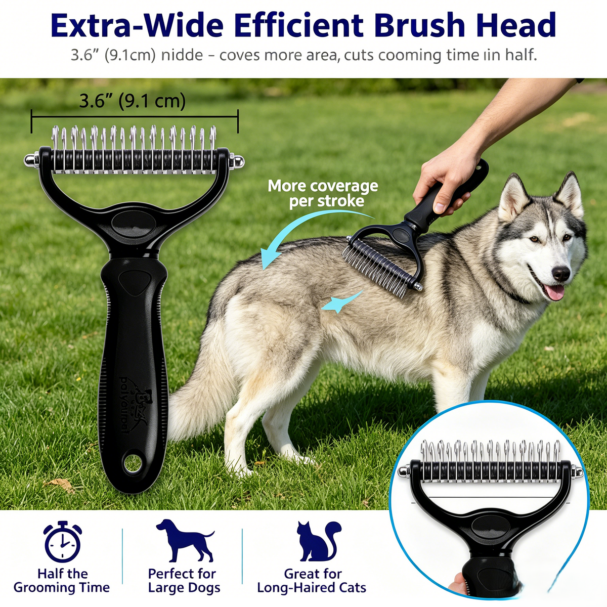 2-in-1 Pet Grooming Brush