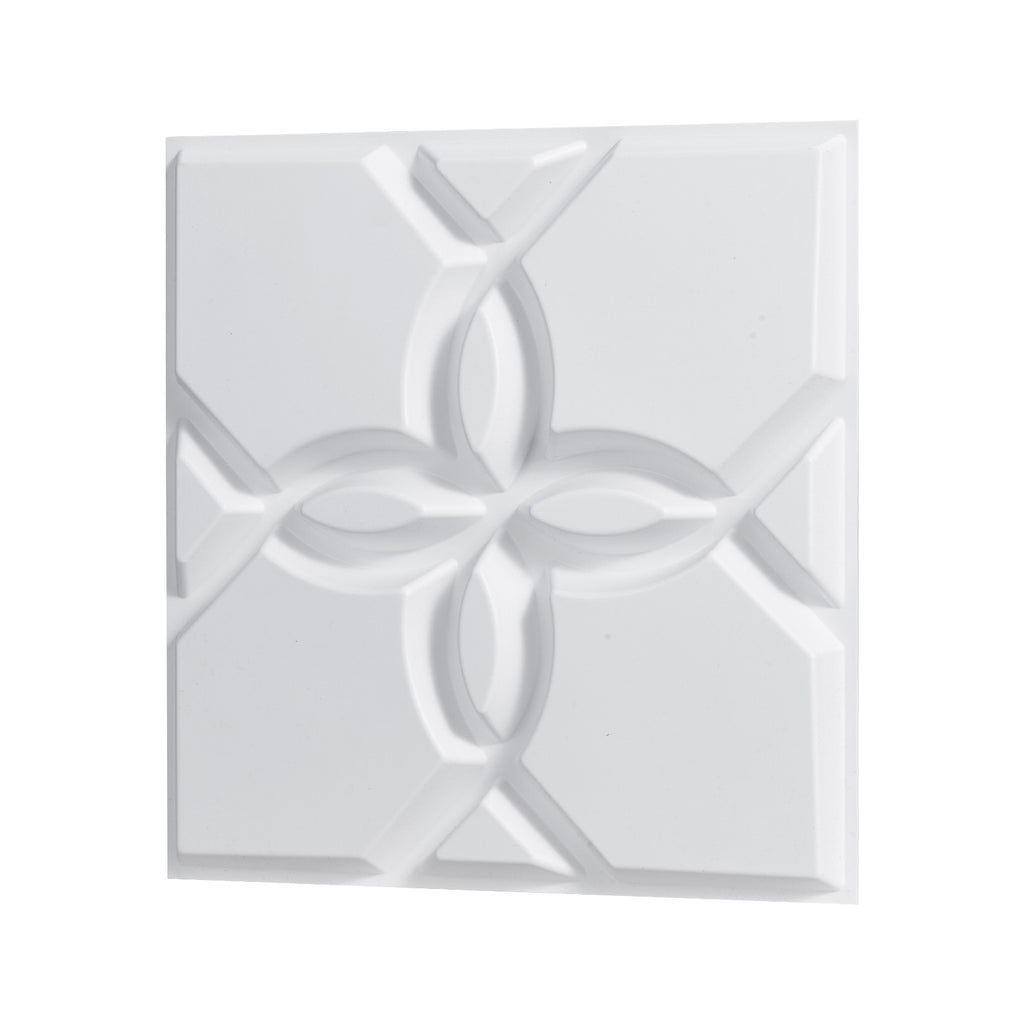 3D Wall Panels 33-Pack, 11.81" x 11.81" Floral Matte White Textured PVC - 32 Sq. Ft Coverage