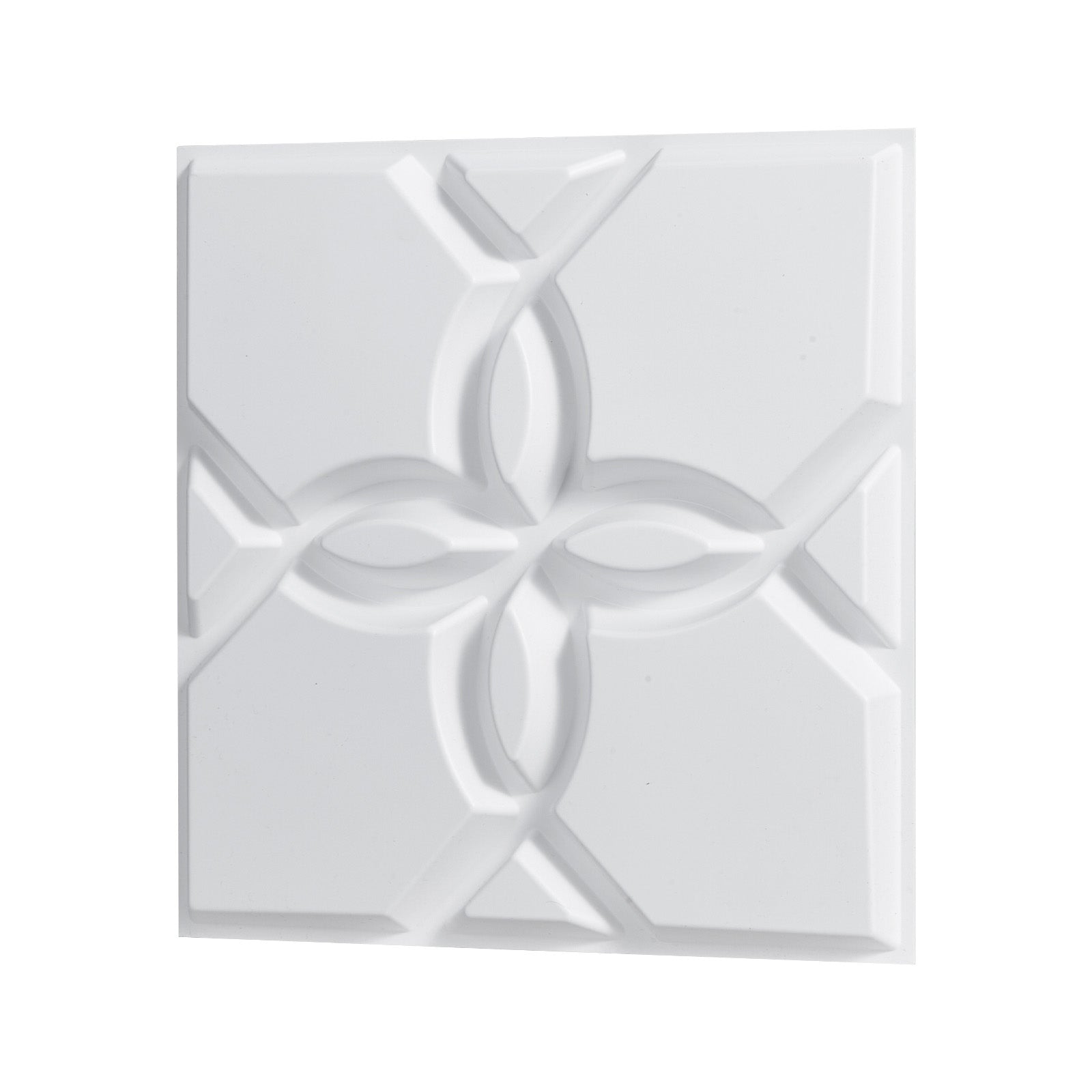 3D Wall Panels 33-Pack, 11.81" x 11.81" Floral Matte White Textured PVC - 32 Sq. Ft Coverage