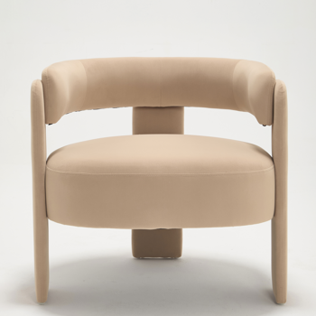AEELLEEA 31.1"W Modern Velvet Accent Chair, Geometric Barrel Armchair, Supports 300lbs for Living Room Bedroom