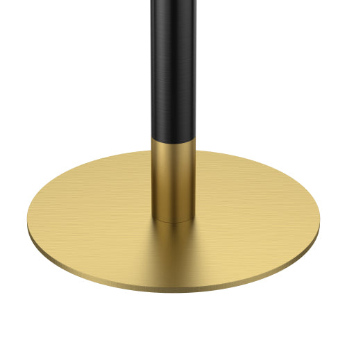 AEELLEEA 31.5-Inch Square Dining Table, Black Marble-Look Top with Black and Gold Metal Pedestal Base, Modern Kitchen Table