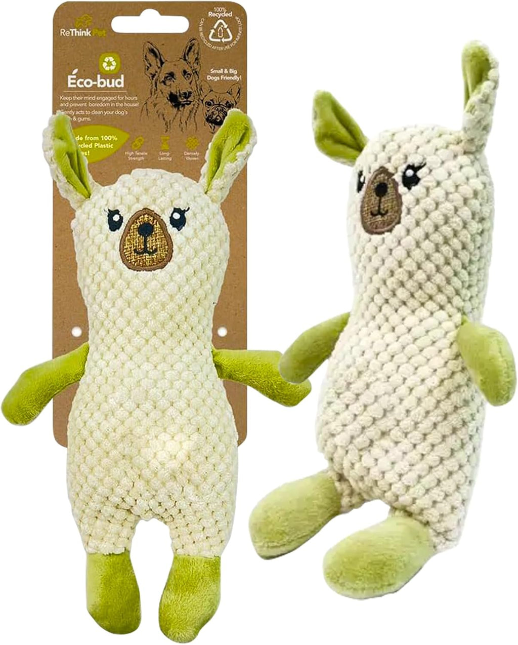 ZippyPaws Pet Toy for Dogs, Densely Woven Squeaky Dog Toys with Built in Squeak, Long-Lasting and Durable Dog Toys, Recycled Plush Dog Squeaky Toys
