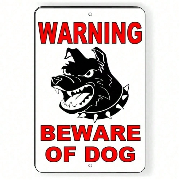 Halloween Outdoor Yard Metal Sign 8×12 Inch, 1‑Pack Dog Warning Plaque for Home Patio Fence Holiday & Daily Security Decor
