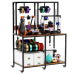 Storage Shelf Multi Tier, Sturdy Wood Metal Shelf with Cabinet and Drawers, Versatile Organizer Rack for Kitchen Garage Pantry