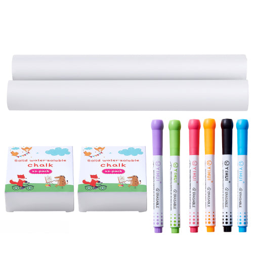 32 PCS Kids Art Easel Accessory Set, Includes Chalks, Dry-Erase Markers & Paper Rolls for Standing Easel, Toddler Painting Supplies.
