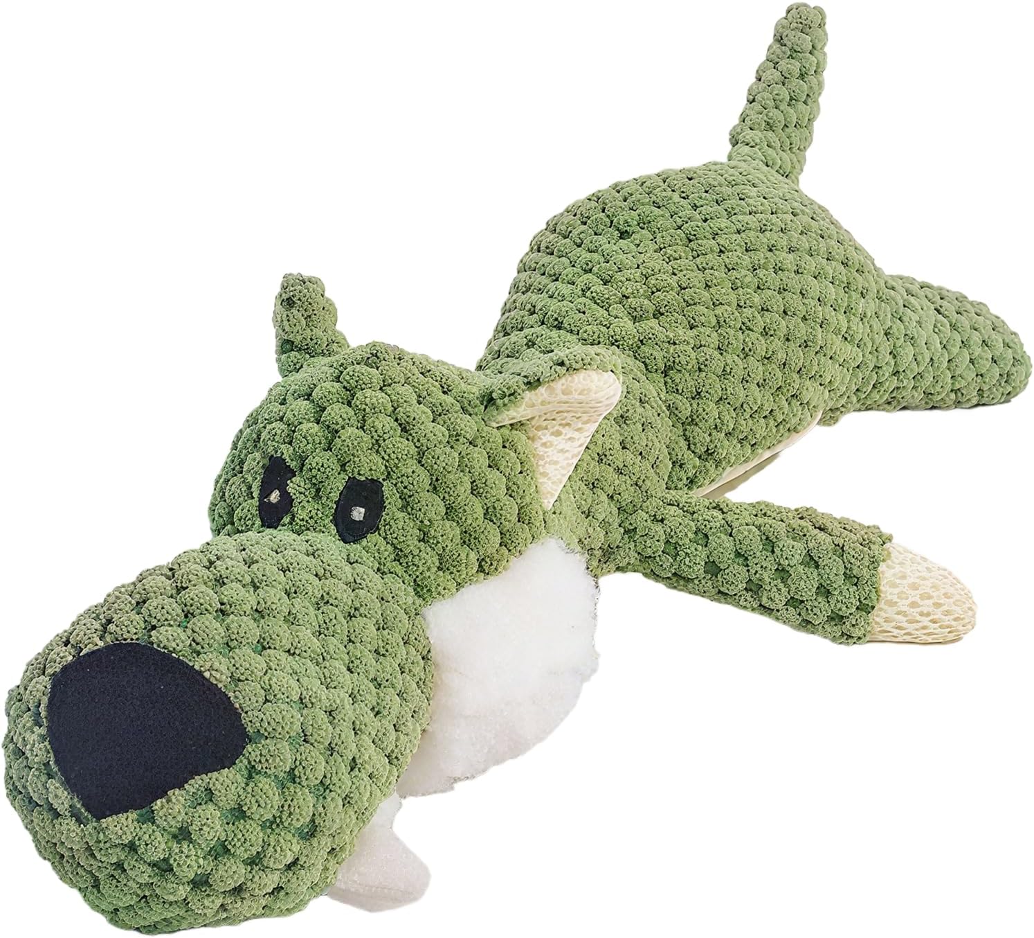 Plush Chew Toys for Large Dogs, Wolf Squeaky Dog Toys for Small Medium Large Dog, Durable Stuffed Pet Chew Toy for All Breeds - Large Size, Green