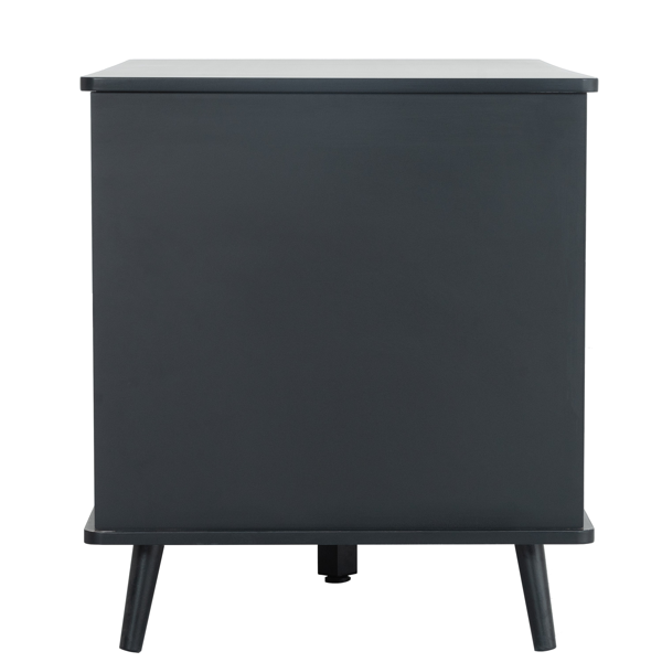 AEELLEEA Cat Litter Box Furniture Cabinet with 3 Doors, Storage Shelves and Side Cat Entry, Black and Walnut
