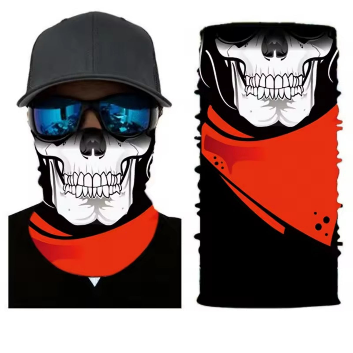 Neck Gaiter Face Cover Mask Bandana Scarf Neck Warmer Balaclava Headband Headwear Head Wrap for Outdoors Ski Cycling Motorcycle, Halloween Costume