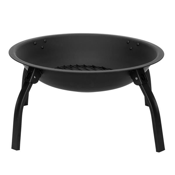 22 Inch 4-Leg Folding Iron Wood Burning Fire Pit, Portable Outdoor Brazier for Backyard, Poolside & Patio Evening Gatherings