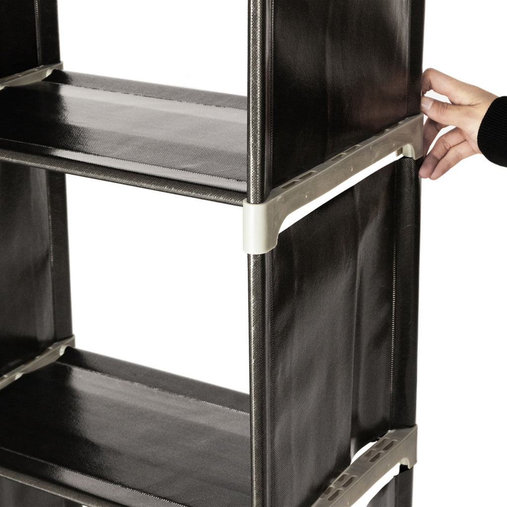 Multifunctional 3‑Tier 9‑Cube Storage Shelf, Open Storage Organizer Unit for Bedroom Bathroom Kitchen Living Room, Black