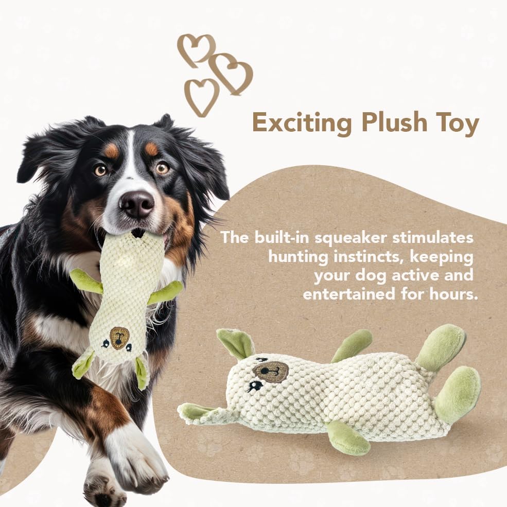 ZippyPaws Pet Toy for Dogs, Densely Woven Squeaky Dog Toys with Built in Squeak, Long-Lasting and Durable Dog Toys, Recycled Plush Dog Squeaky Toys