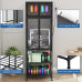 3D Printer Cabinet Workstation, Enclosed Filament Storage Cabinet with Pegboard, Double Tier Spool Rack for Studio Office