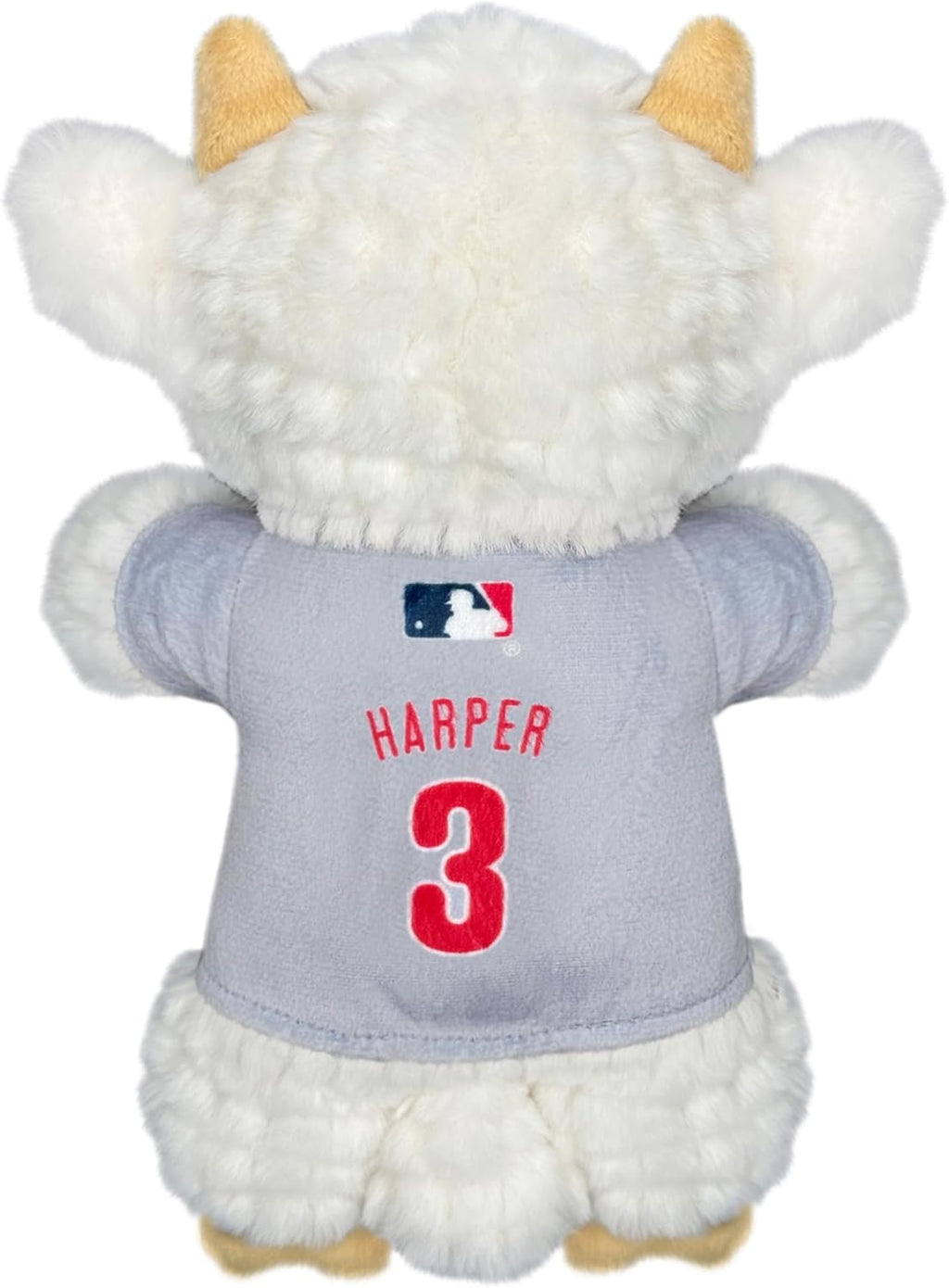 MLBPA Bryce Harper Goat Plush Toy for Dogs and Cats with Squeaker, Wearing a Team Player Jersey! MLB Philadelphia Phillies Fun & Sporty Goat Shaped Dog Chew Toy, Interactive Pet Toy