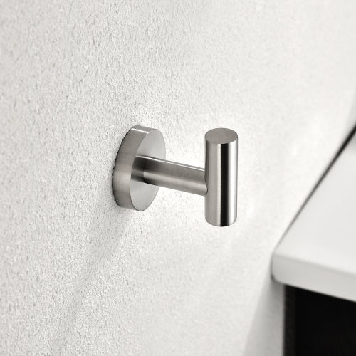AEELLEEA 6-Piece Brushed Stainless Steel Bathroom Hardware Set, Wall Mount Towel Bar, Towel Ring, Toilet Paper Holder & Robe Hooks