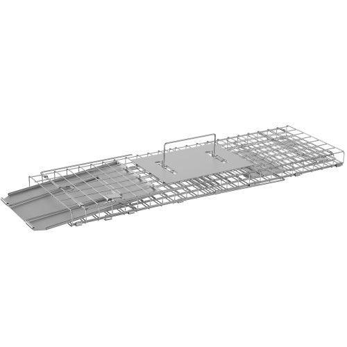 Live Animal Cage Trap, 24"x8"x8", Humane Galvanized Iron Folding Trap with Handle for Cats, Rabbits, Raccoons, Squirrels & More