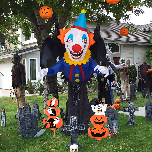 Aeellaae 3.3 FT Halloween Inflatable Clown Broke Out from Window Outdoor Decorations, Scary Blow up Decor with Built-in LED Lights