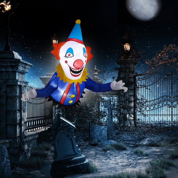 Aeellaae 3.3 FT Halloween Inflatable Clown Broke Out from Window Outdoor Decorations, Scary Blow up Decor with Built-in LED Lights