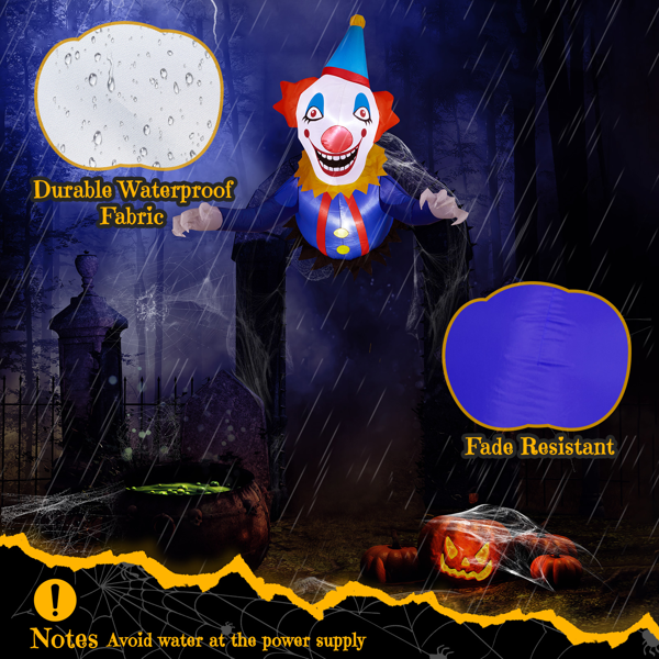 Aeellaae 3.3 FT Halloween Inflatable Clown Broke Out from Window Outdoor Decorations, Scary Blow up Decor with Built-in LED Lights