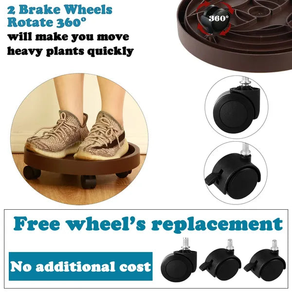 8 Pack Rolling Plant Cart with Lockable Wheels, Metal Multi-Tier Mobile Flower Pot Stand for Indoor Garden Balcony