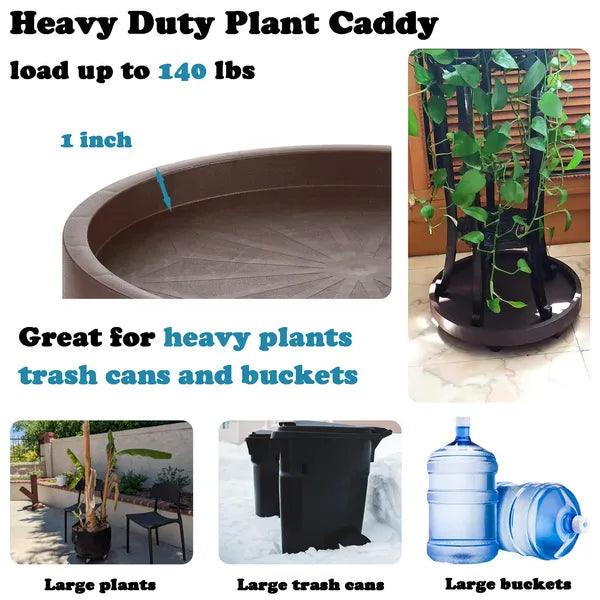 8 Pack Rolling Plant Cart with Lockable Wheels, Metal Multi-Tier Mobile Flower Pot Stand for Indoor Garden Balcony