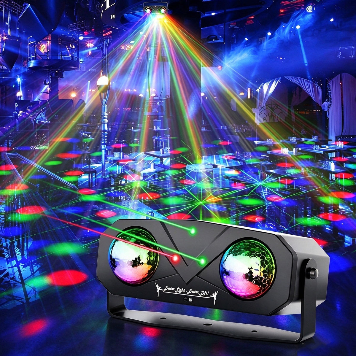 Party Disco Ball, Dj Disco Light Strobe Dance Sound Activated Stage Rave Karaoke Light for Club Dancing Parties KTV Christmas Halloween Birthday Glow Party