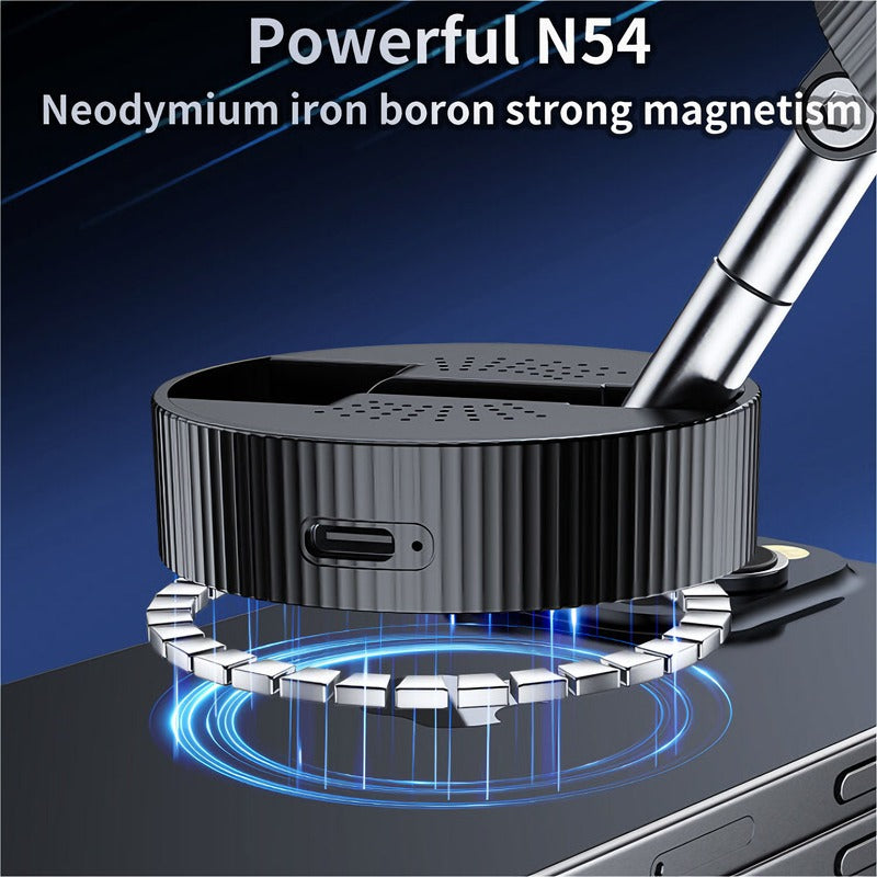 Vacuum Magnetic Wireless Charging Car Phone Holder, 360° Rotation Bidirectional Adsorption Dash Mount, MagSafe Compatible Phone Stand