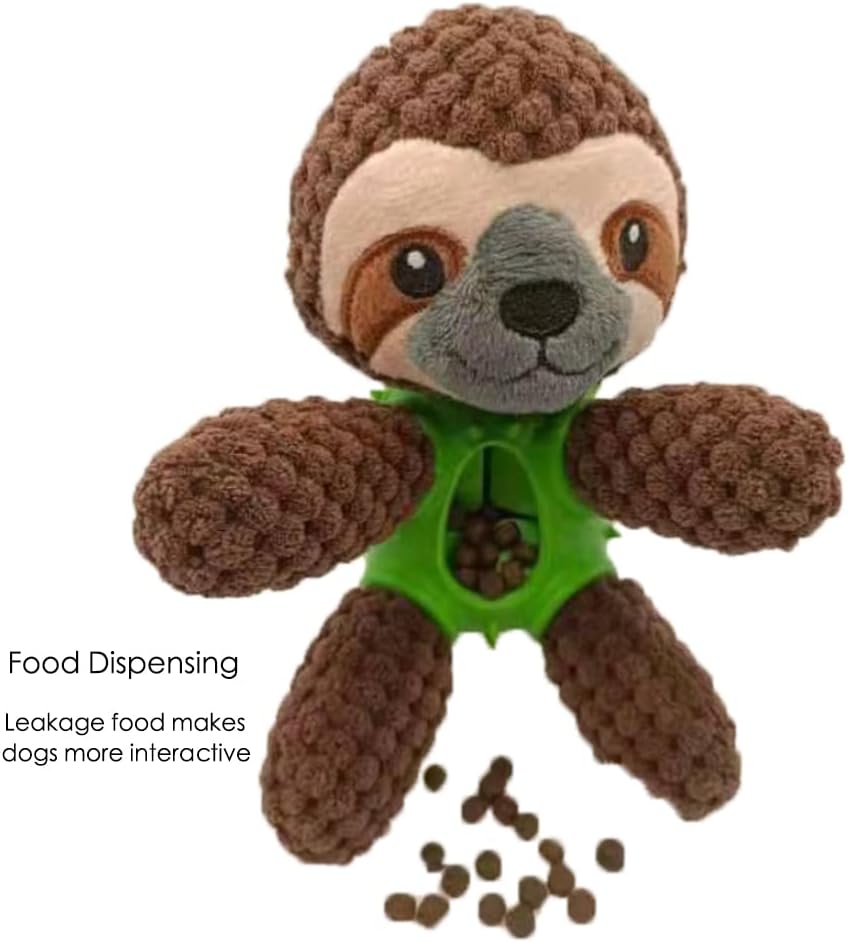 Squeaky Dog Toys, Interactive Durable Plush Pet Toys,Food Dispensing Toy,Funny Rubber Chew Puzzle Toy for Puppy Middle Large Dogs