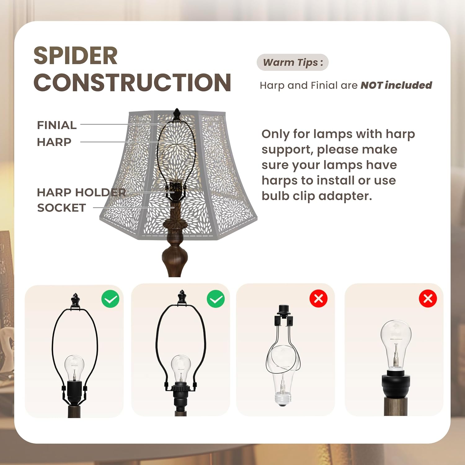 ALUCSET Metal Bell Lamp Shade 8x14x9 Inch Black Gold Large Chrysanthemum Etched Lampshade Spider Fitter for Floor Lamp Table Lamp Bedroom Living Room Replacement