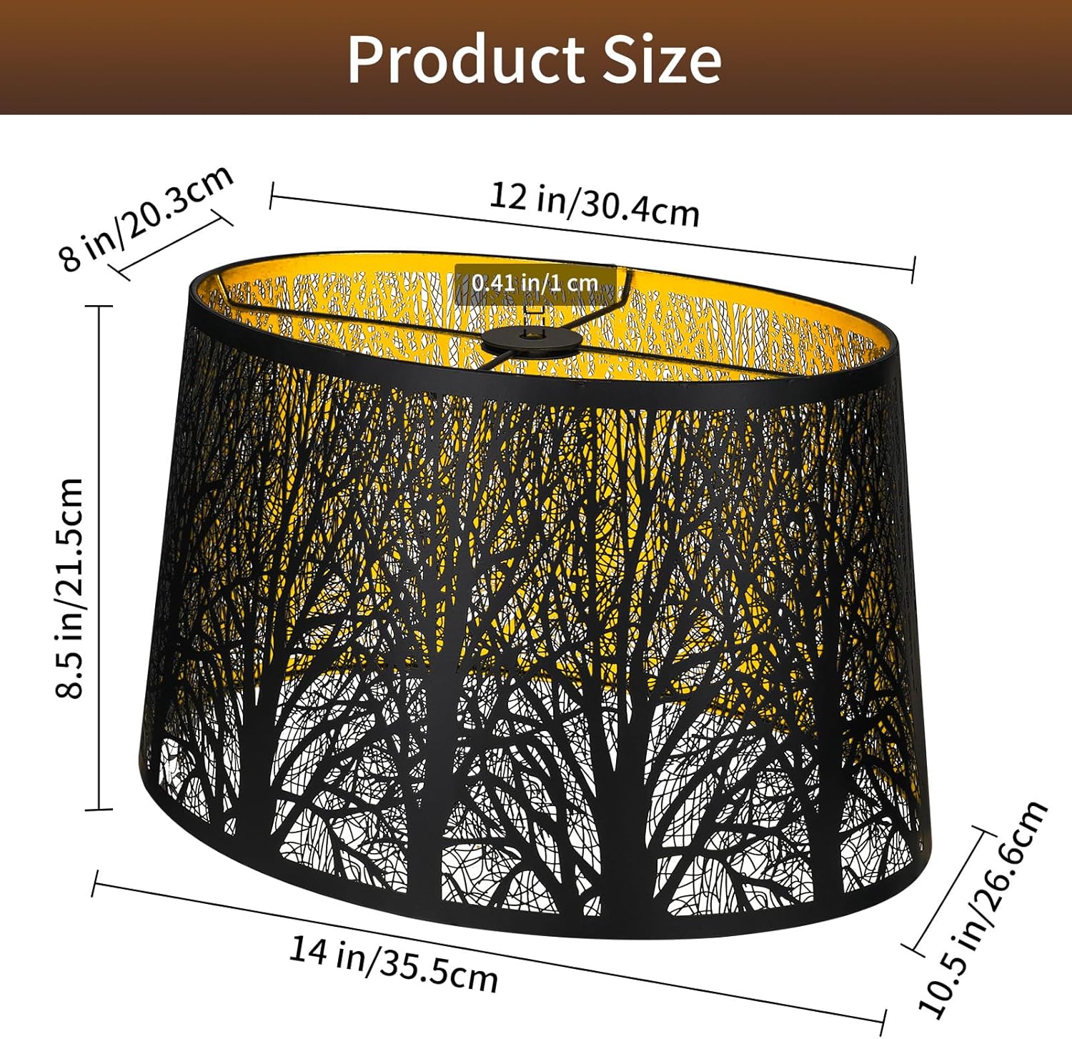 Gothic Oval Lampshade | Etched Forest Design