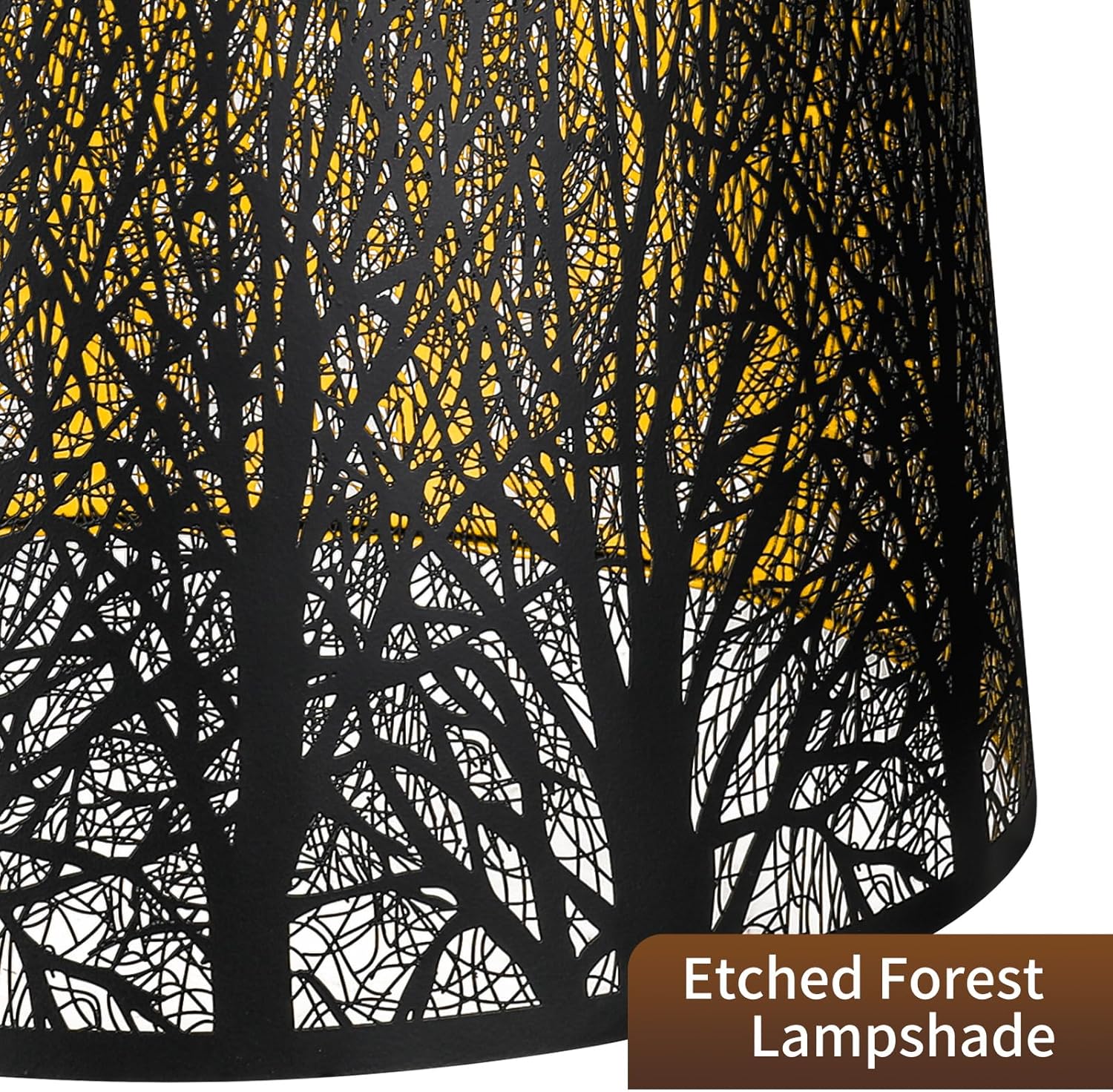 Gothic Oval Lampshade | Etched Forest Design