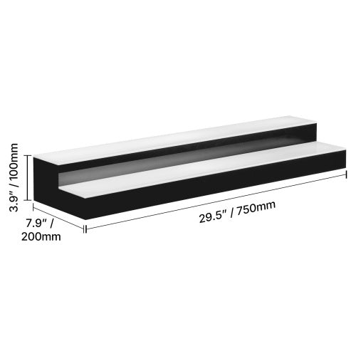 2 Tier 30 Inch LED Liquor Bottle Display, Lighted Acrylic Bar Shelf with RF Remote and APP Control, 9 Colors