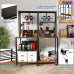 Storage Shelf Multi Tier, Sturdy Wood Metal Shelf with Cabinet and Drawers, Versatile Organizer Rack for Kitchen Garage Pantry