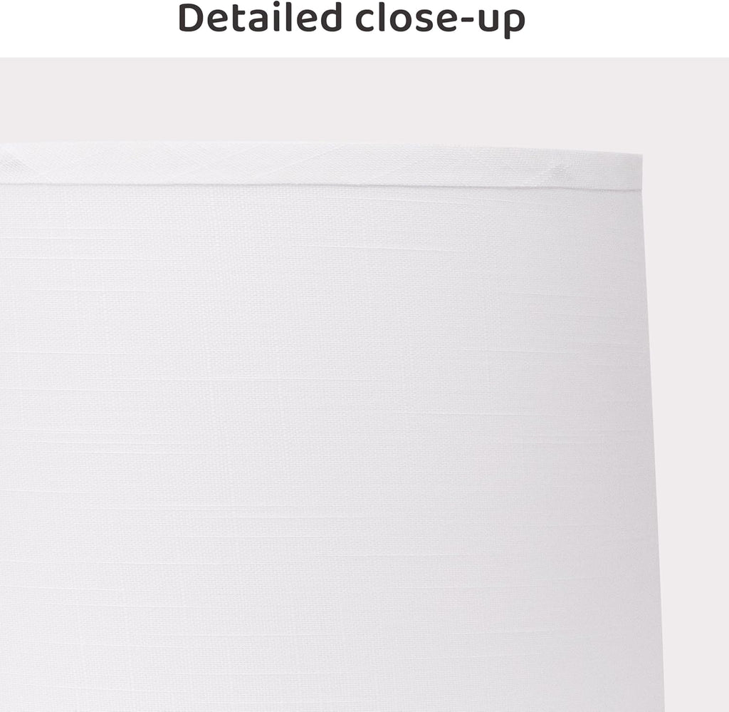 ALUCSET 2 Pack White Drum Fabric Lampshades, 13x13x10 Inch Replacement Cover for Table Floor Pendant Lamp