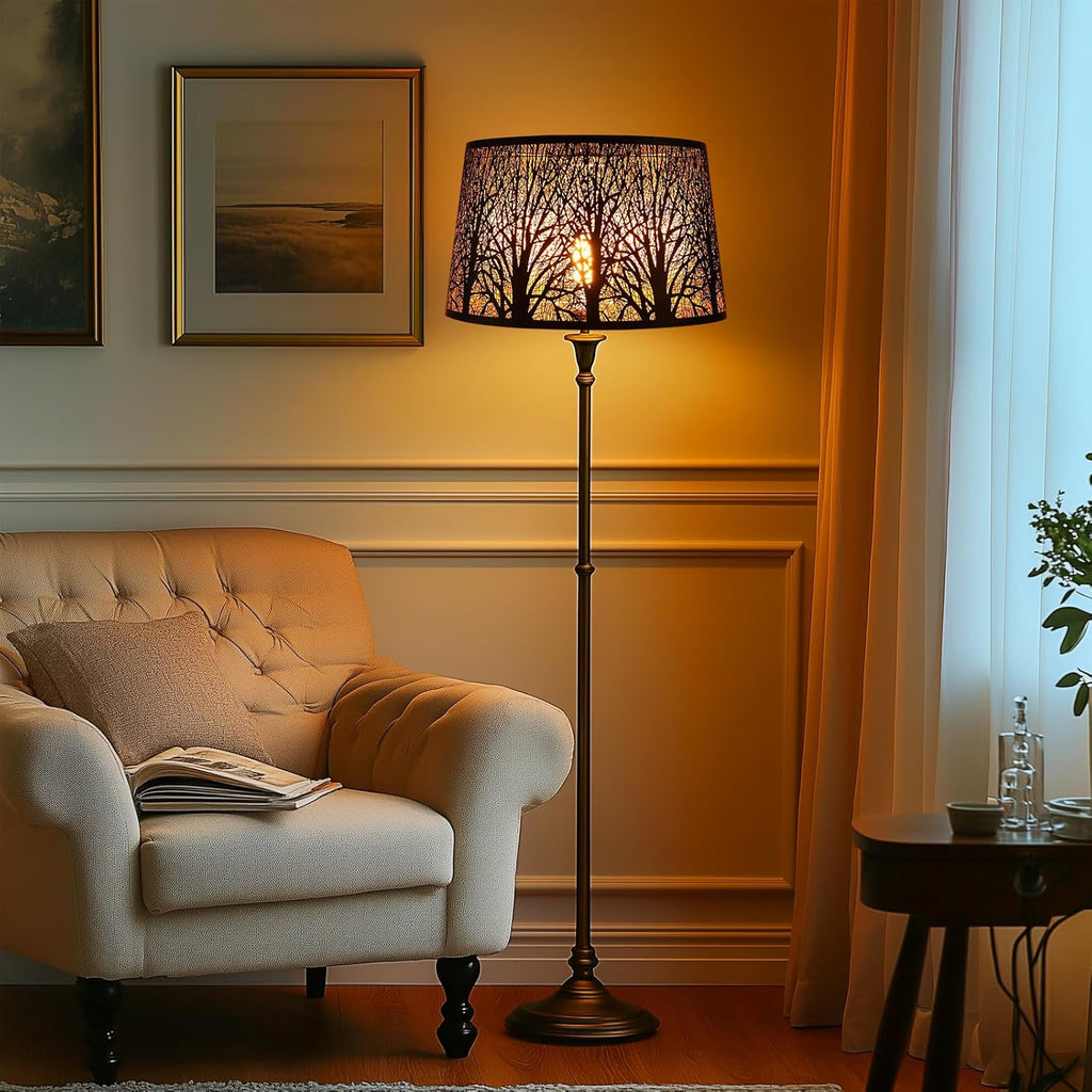 Gothic Oval Lampshade | Etched Forest Design