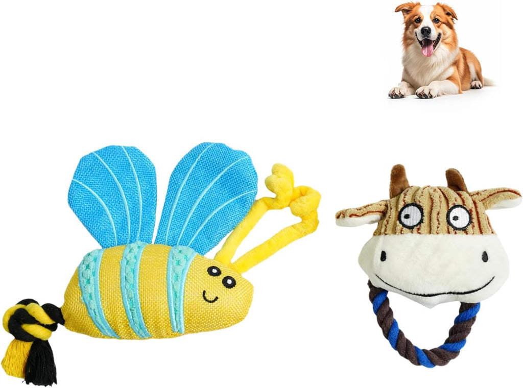 Squeaky Plush Dog Toys for Puppy Small Medium Dogs, Cute Soft Stuffed Puppy Toys for Teeth Cleaning and Boredom.Dog Toys to Kepp Them Busy